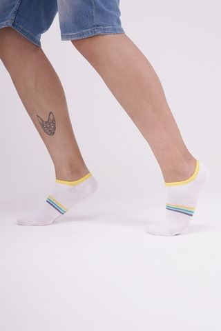 The Socks Company 3 Çift Erkek Patik Çorap 23SDCR159P Beyaz - Gri
