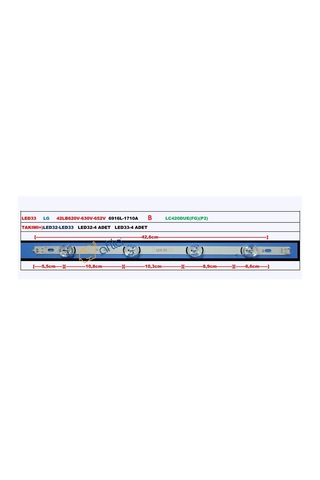 Lg Lc420due Fg P2, 42lb620v, 6916l-1710a, 6916l-1956a, 6916l-1957a, 42lb585v-620v Tv Led Çubuk B 1 Adet