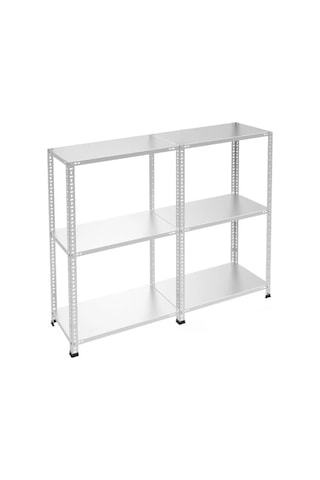 Galvaniz 3 Katlı 2li Birleşik Arşiv Raf Sistemi - Çelik Raf - Metal Raf Metalik