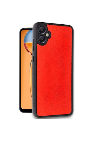 Newface - 564 - Samsung Galaxy Uyumlu A05 Kılıf Aras Deri Kapak - Csmo-tex - - Kırmızı