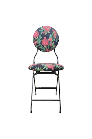 Katlanabilir Nar Desenli Metal Sandalye