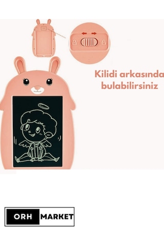 Pembe 8.5 İnç Renkli LCD Yazı & Çizim Tableti – Dijital Kalemli, Grafik Eğitim Tahtası