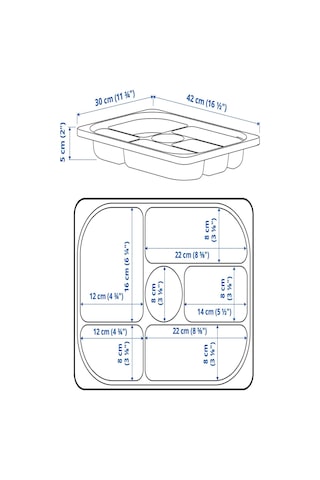 Ikea Beyaz Dayanıklı Saklama Kutusu 42x30x5 Cm Oyuncak Düzenleyici Çocuk Odası