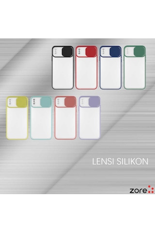 Noktaks - Apple Uyumlu iPhone Xs 6.5 - Kılıf Slayt Sürgülü Arkası Buzlu Lensi Kapak - Lacivert - T14503 Lacivert