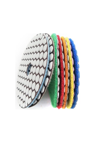 7 Adet 4 Inç Set Islak Kuru Elmas Parlatma Pedleri E10335