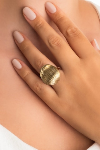 Liora Güneşi 18 Ayar Sarı Altın Kaplama Gümüş Yüzük Sarı