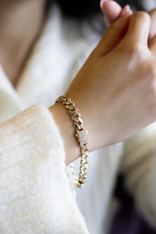 Taş Detaylı Gurmet Altın Bileklik Sarı Altın