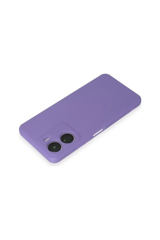 Vivo Y16 Kılıf First Silikon - Lila Düz Renkli
