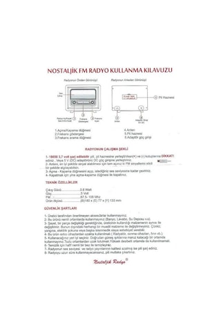 Nostaljik Radyo Şarjlı Pil+adaptörlü Çamlıca Model