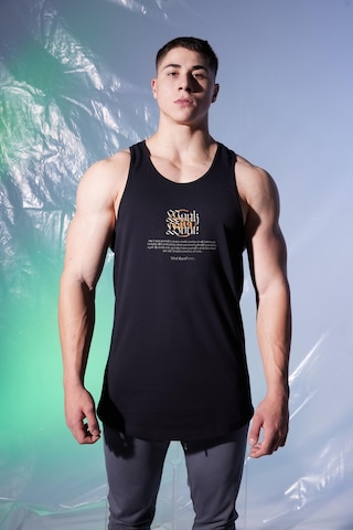 Woof Gym Monk Mode Baskı Klasik Atlet - Siyah