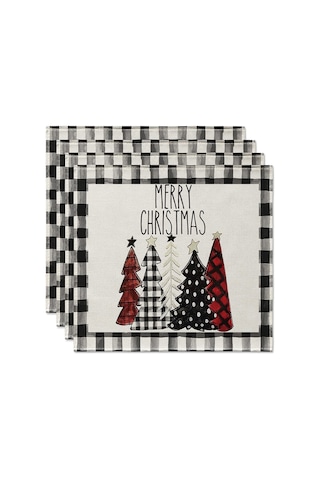 Adet Noel Ağaçları Kar Pembe Noel Masa Örtüleri Kış Masa Örtüleri N Beyaz