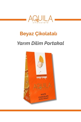 Aquila Chocolate Beyaz Çikolata Kaplı Portakal Dilim - 80 Gr