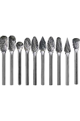 Yuntech01 10 Parça Tungsten Karbür Roter Freze Seti - Ahşap/metal Taşlama, Yontma Ve Parlatma Aletleri 3mm X 6mm