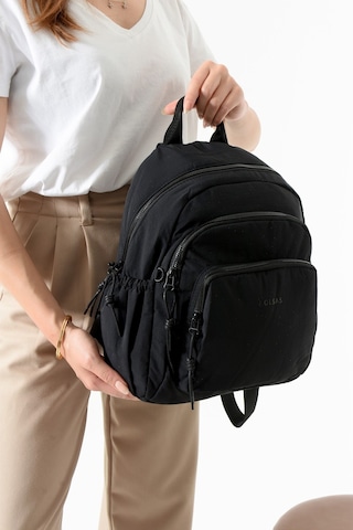 Paul Brand Kadın 3 Bölmeli Haif & Geniş Hacimli Suya Dayanıklı Klinkır Kumaş Günlük Sırt Çantası Mat1109 Siyah