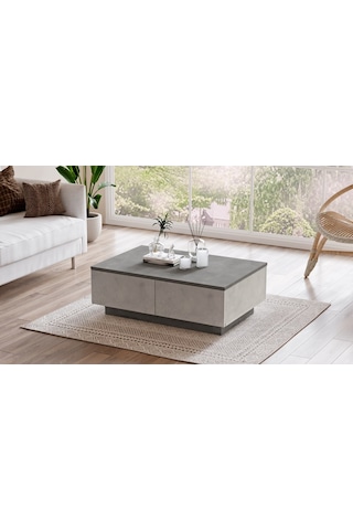 Yurudesign Luvio Orta Sehpa 2 Kapaklı Beton-Taş Lv17-Gt