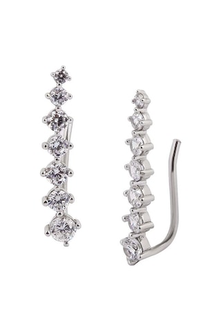 Kuyumcudukkani Sıra Taşlı Yeni Trend"ear Cuff"küpe-30066-w-w Beyaz