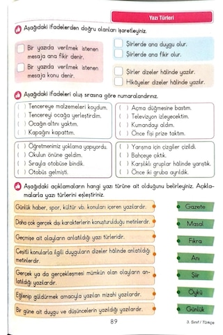 3.sınıf Türkçe - Etkinlikli Çalışma Ve Soru Bankası Kitabı