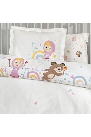 Taç Lisanslı Masha & The Bear Music Baby Pamuk Bebek Nevresim Takımı 000000001000050726
