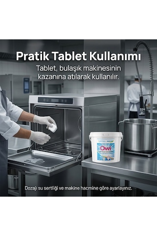 Günsu Owi Endüstriyel Bulaşık Makinesi Tableti 40 Adet Tezgah Altı Bulaşık Ve Bardak Yıkama Makineleri İçin