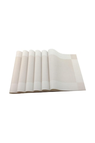 Bej Mavi 6 Adet/grup Placemat Yemek Sofra Takımı Bej Pvc Masa Mat Placemats Pedleri Kase Coaster Mutfak Aksesuarları Bej