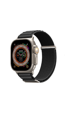 Watch Ultra 49mm Kordon Skinarma Kobu Hasır Strap Kayış Siyah Siyah