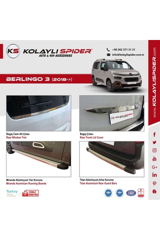 Citroen Berlingo 3 Bagaj Çıtası Krom 2018 Ve Sonrası