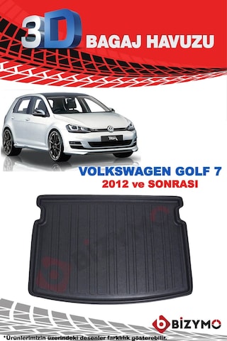 Volkswagen Golf 7 2012 ve Sonrası 3D Bagaj Havuzu Bizymo
