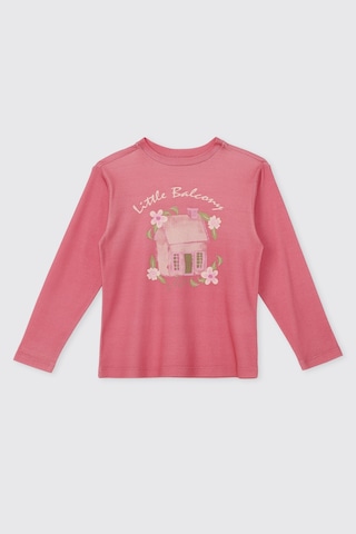 Panço Kız Çocuk Bisiklet Yaka Desenli Pembe Pijama Takımı 2621GK39005