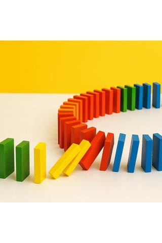 Ahşap Renkli Domino Seti 100 Parça Eğitici Zeka Oyunu