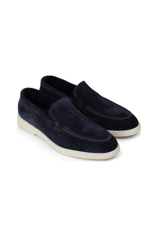 Deery Erkek Hakiki Süet Lacivert Loafer Ayakkabı - 02032mlcvc01