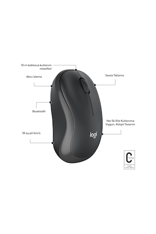 Logitech M240 Sessiz Kompakt Bluetooth Kablosuz Optik Mouse