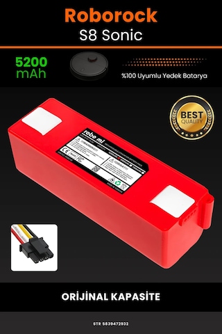 Roborock S8 Sonic 5200mAh Robot Süpürge Bataryası