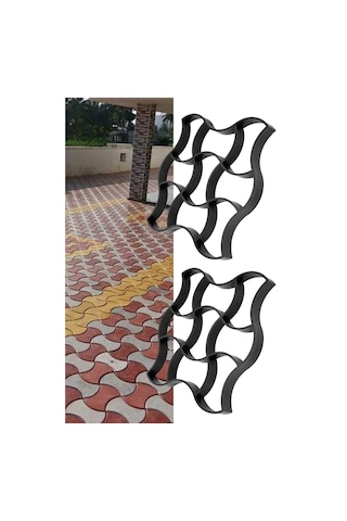 Bahçe Taş Kalıbı Parke Taşı Kalıp Zemin Kaplama Kalıbı 49x49 Cm 2