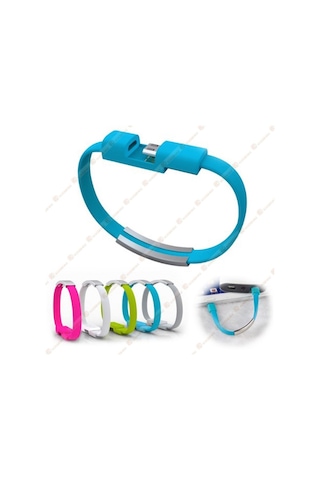 Bileklik Şeklinde Micro Usb Şarj Ve Data Kablo (533632819)-Mavi