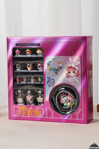 Gepettoys Kız Çocukları İçin Charmlı Bileklik Takı Tasarım Seti