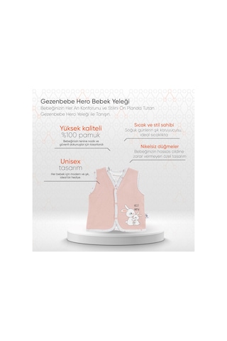 Gezenbebe Hero Bebek Yeleği Pembe