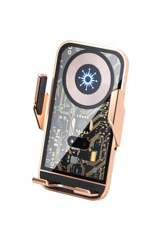 Yunboo Araç İçin Otomatik Algılama Noktalı Telefon Tutucu Ve 15w Kablosuz Şarj Cihazı Altın Altın