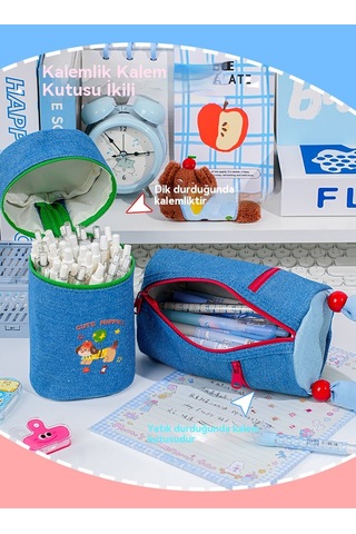 Yeni Dachshund Büyük Kapasiteli Kalemlik Yeşil Yeşil