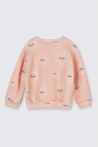 Panço Desenli Somon Kız Çocuk Sweatshirt 2521gb08009 Somon