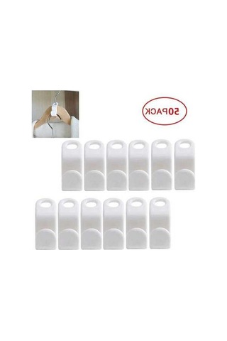 Fortunelane Beyaz Kalın Plastik Askı Bağlantı Kancaları - 50 Adet Set, Kolay Ve Dayanıklı Diğer