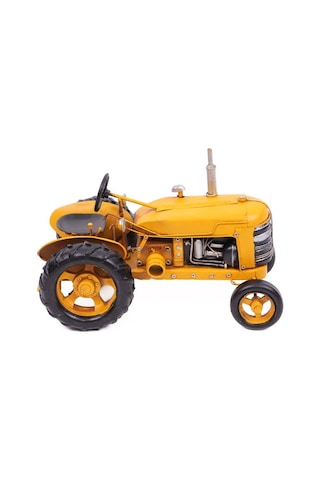 Dekoratif Metal Traktör Sarı Renk 0604e-173