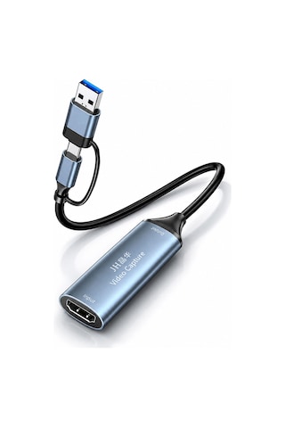 Usb Type-c Çift Başlıklı Video Yakalama Kartı, 4k 30hz Hdmı Giriş 1080p Çıkış, Canlı Yayın Toplantı Oyun Kayıt Aparatı, Usb-c Usb-a , Tak Çalıştır Z817