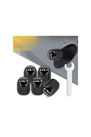 Kangvka Kia Yeni Logo 5'li Paket Valf Kapakları, Çeşitli Araç Modellerine Uygun, Anahtar İle