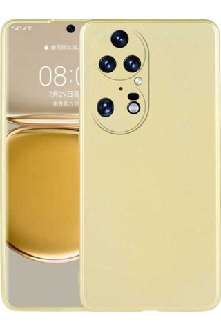 Huawei P50 Pro Kılıf Zore Premier Silikon Kapak Gold