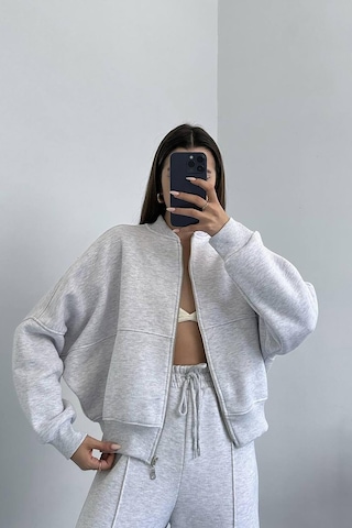 Dip Moda Kadın Pamuklu Kışlık Sweat Pantlon Eşofman Takımı Dpgts018 GRİ MELANJ