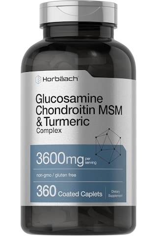 Horbäach Glucosamine Chondroitin Msm 3600 Mg 360 Caplets Advanced Formula With Turmeric Aromasız