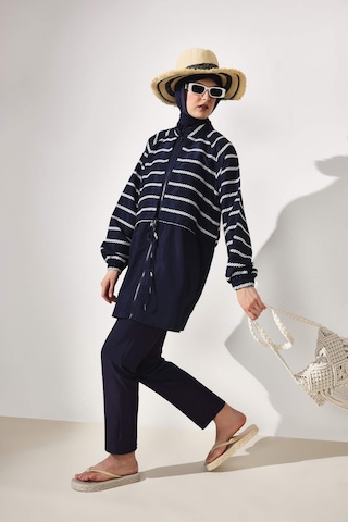 Defacto Regular Fıt Çiçekli 5li Burkini Mayo G7443ax26hsnv31 Lacivert-nv31