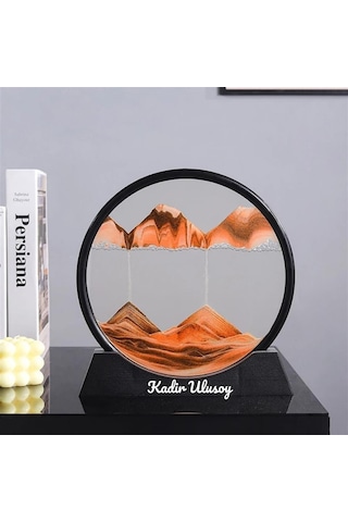 Kişiye Özel 3d Cam Hareketli Turuncu Renk Kum Sanatı