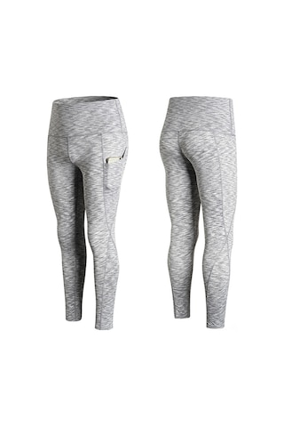 Wezone Yüksek Bel Yoga Taytı: Hızlı Kuruma, Esnek Ve Cep Detaylı Spor Legging Gri Renk Renkli Gri