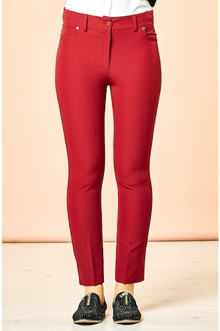 Soralline Sorallline Kadın Büyük Beden Pantalon 1690 Kırmızı Bordo